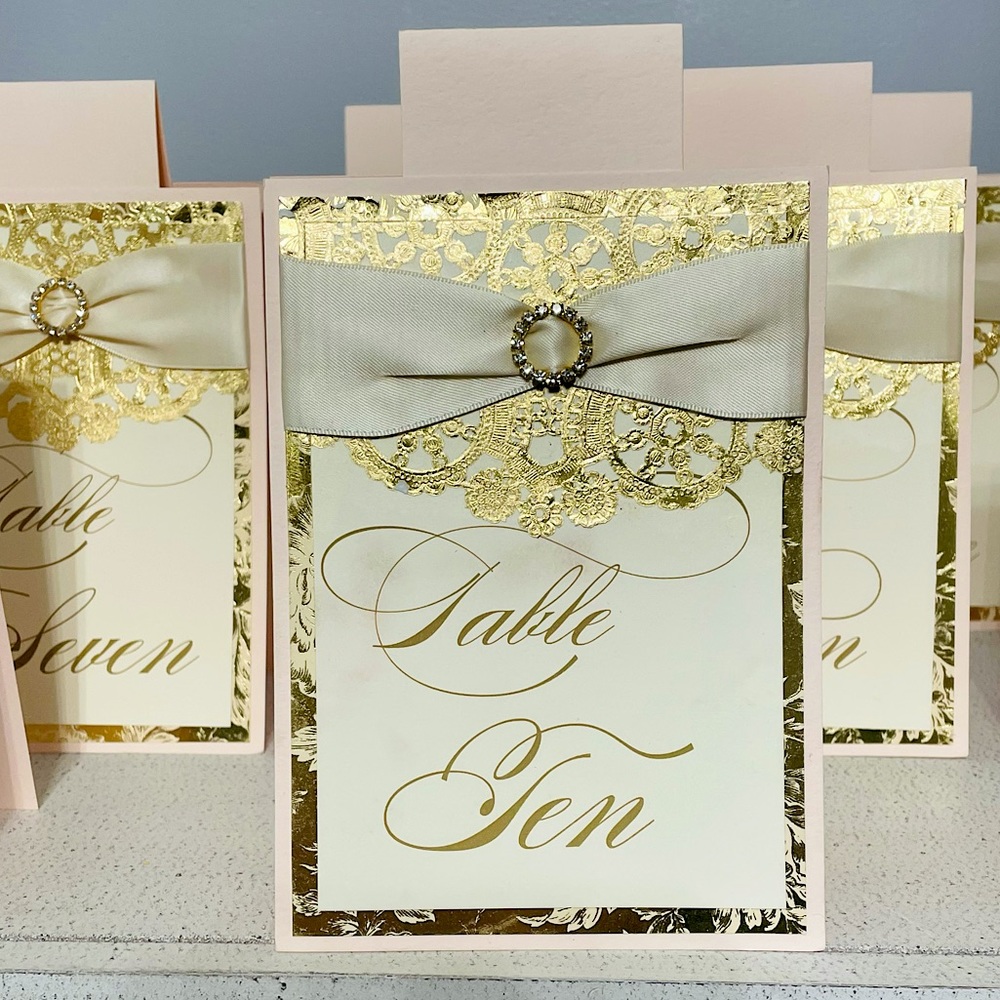 ALEXANDRIA LINDO Luxe Blush & Gold Table Numbers 1-20